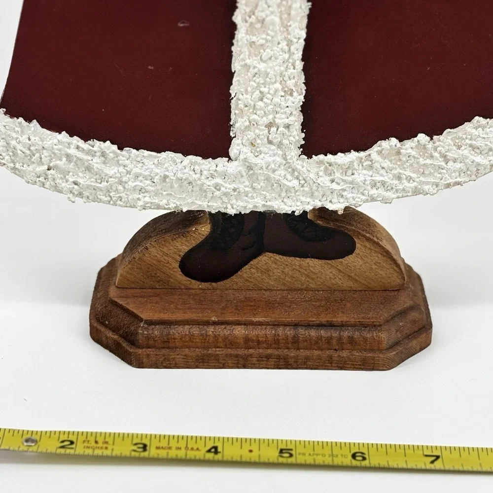 VTG Folk Art Hand Painted Noel Wooden Santa Rustic Christmas 15